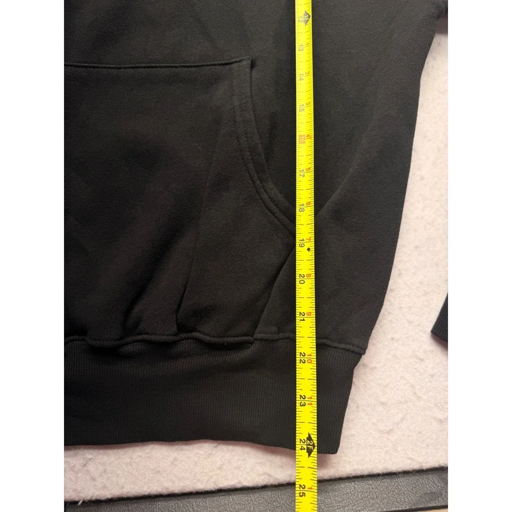 The North Face Mens Black Pullover Hoodie Embroidered Logo Fleece Sweatshirt S